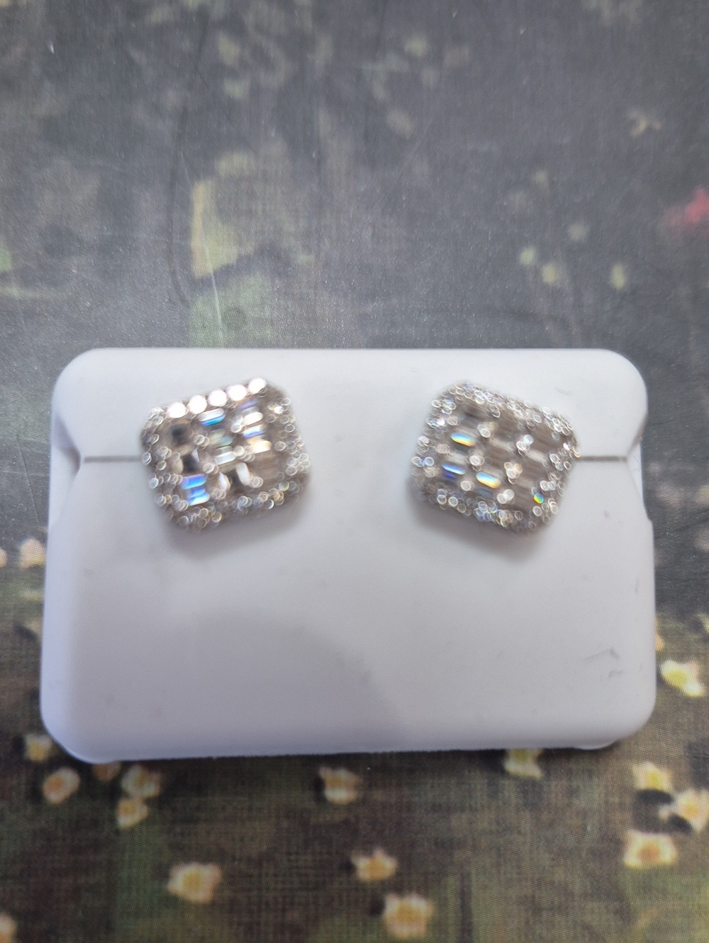 Moissanite✨️ 925 Sterling Silver  Square Stud Earrings -🩵New